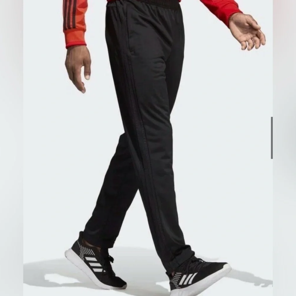Adidas Essentials 3-Stripes Tapered Track Pants Black/Black Stripe Mens XL Gym